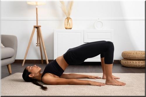 Glute bridge exercise to strengthen buttocks and smooth dimpled skin