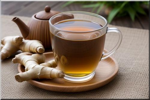 Ginger root and tea demonstrating digestive benefits through enhanced gastric emptying
